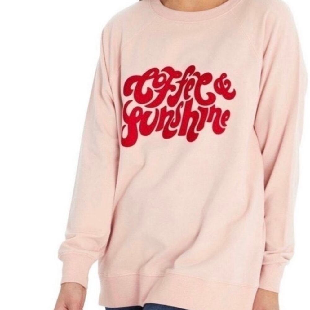 Wildfox “ Coffee & Sunshine" Light Pink Sweatshirt size M